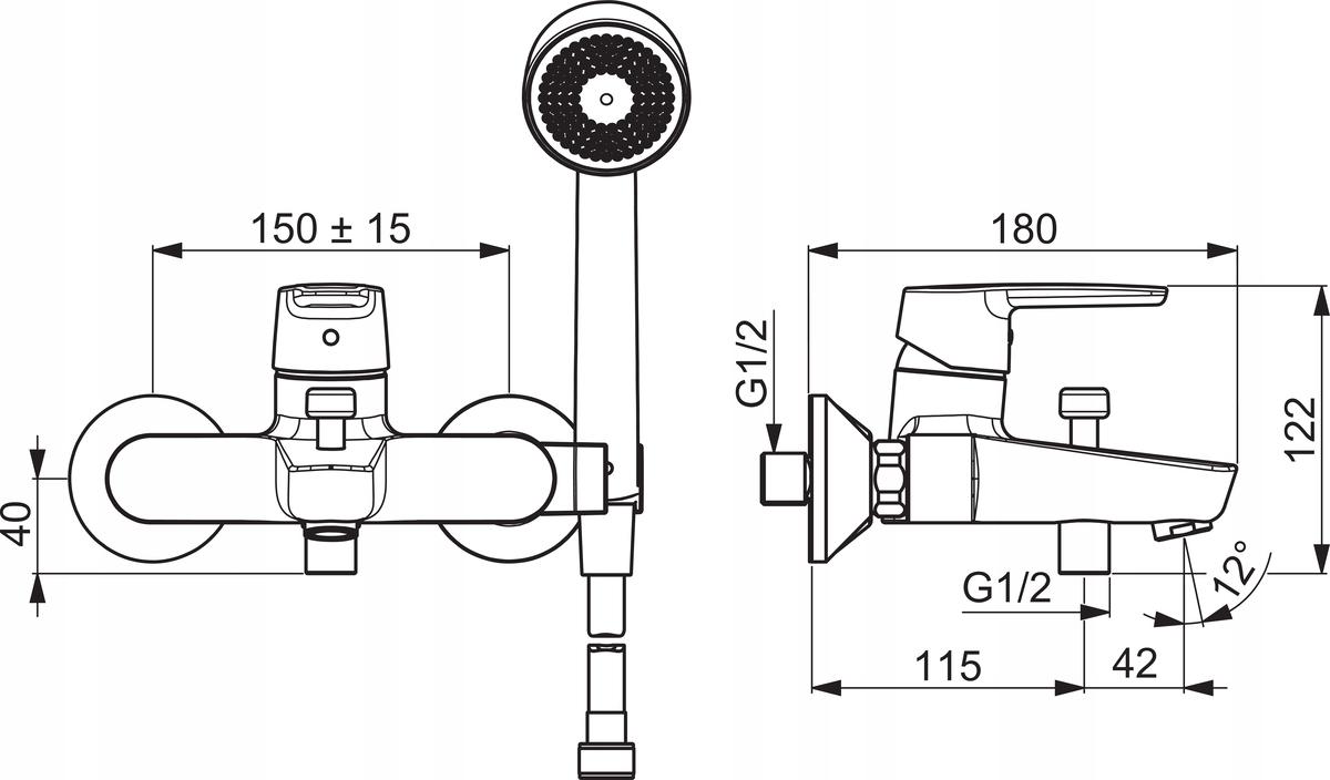 ORAS Bateria wannowo-prysznicowa Oras Saga z zestawem prysznicowym