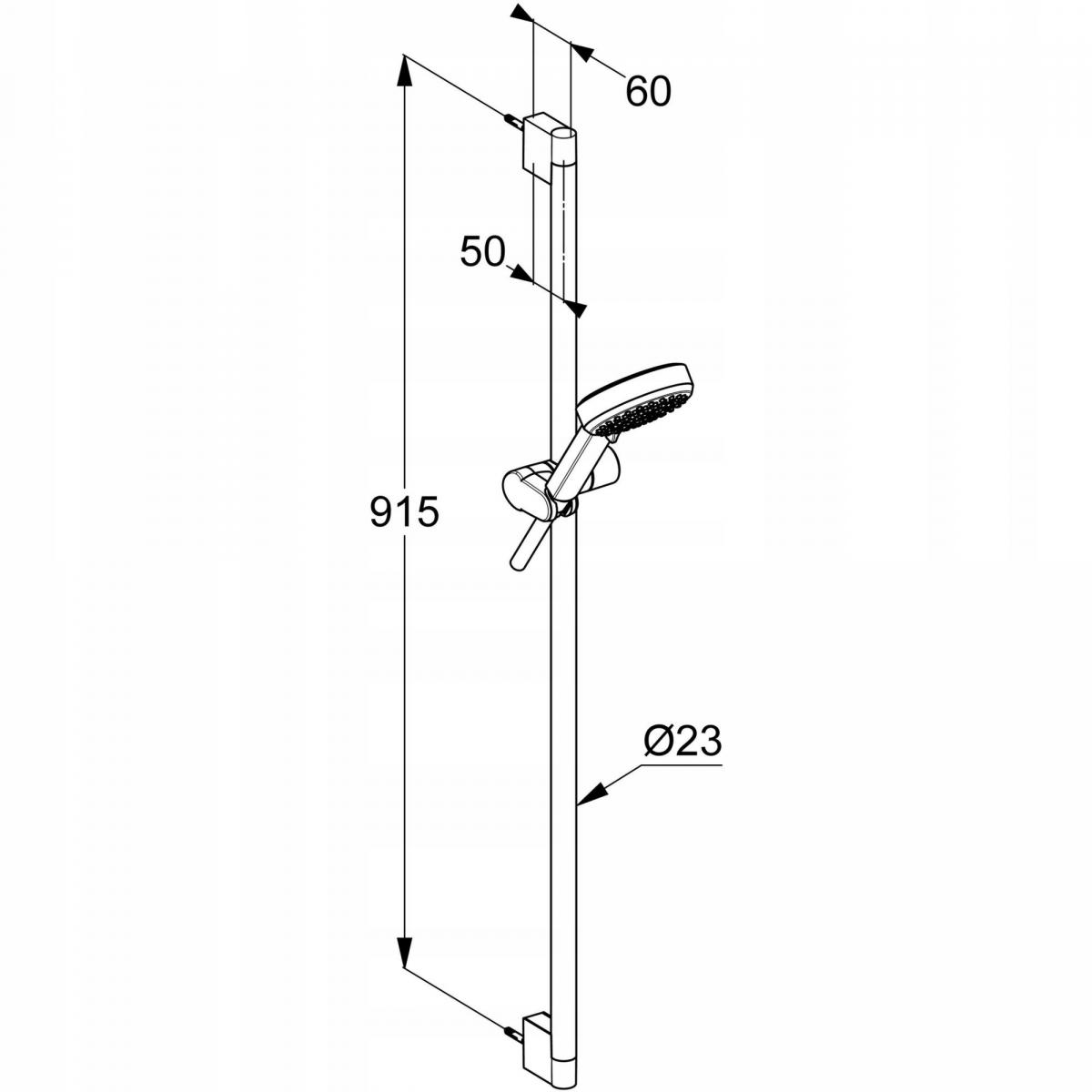 Zestaw natryskowy 3-strumieniowy KLUDI DIVE sDive do sztywnego montażu