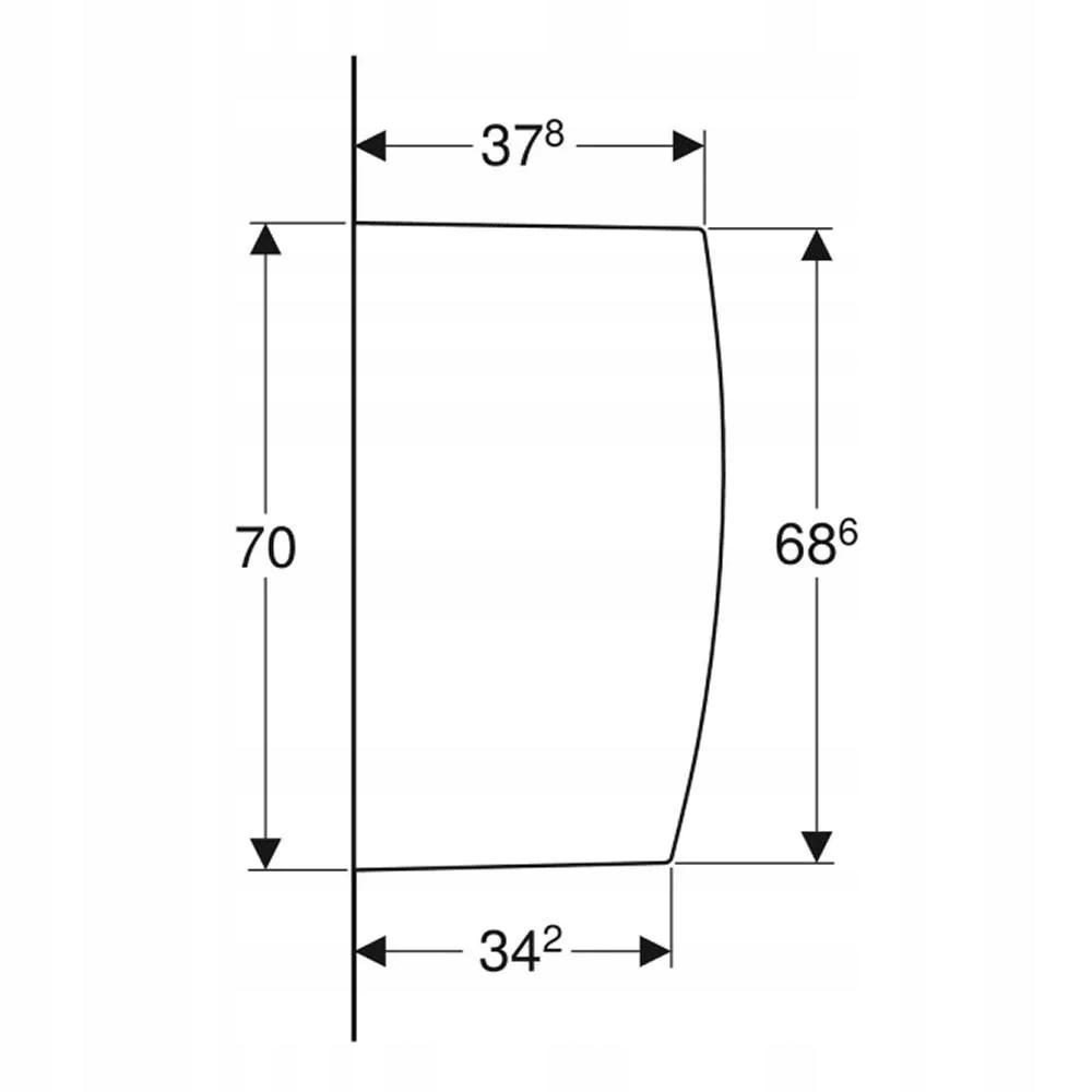 GEBERIT Ścianka międzypisuarowa, L40 cm, B10 cm, H70 cm, biała