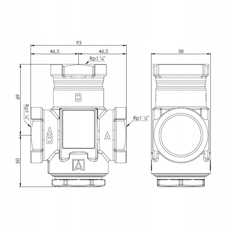 Zawór temperaturowy AFRISO ATV 555 Gw 1 1/4 55°C 1655510 48h