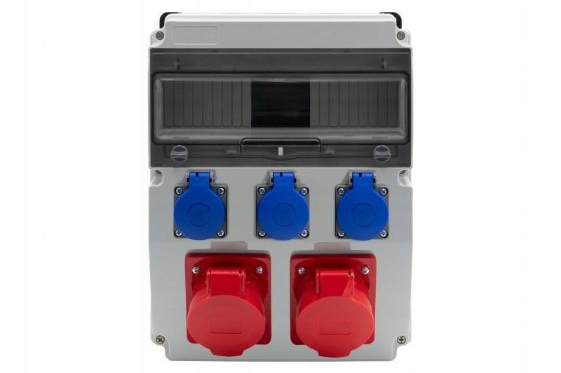Rozdzielnica CAJA 12M BICOLOR - gniazda 16A 5p, 32A 5p, 3x230V, 12 modułów,
