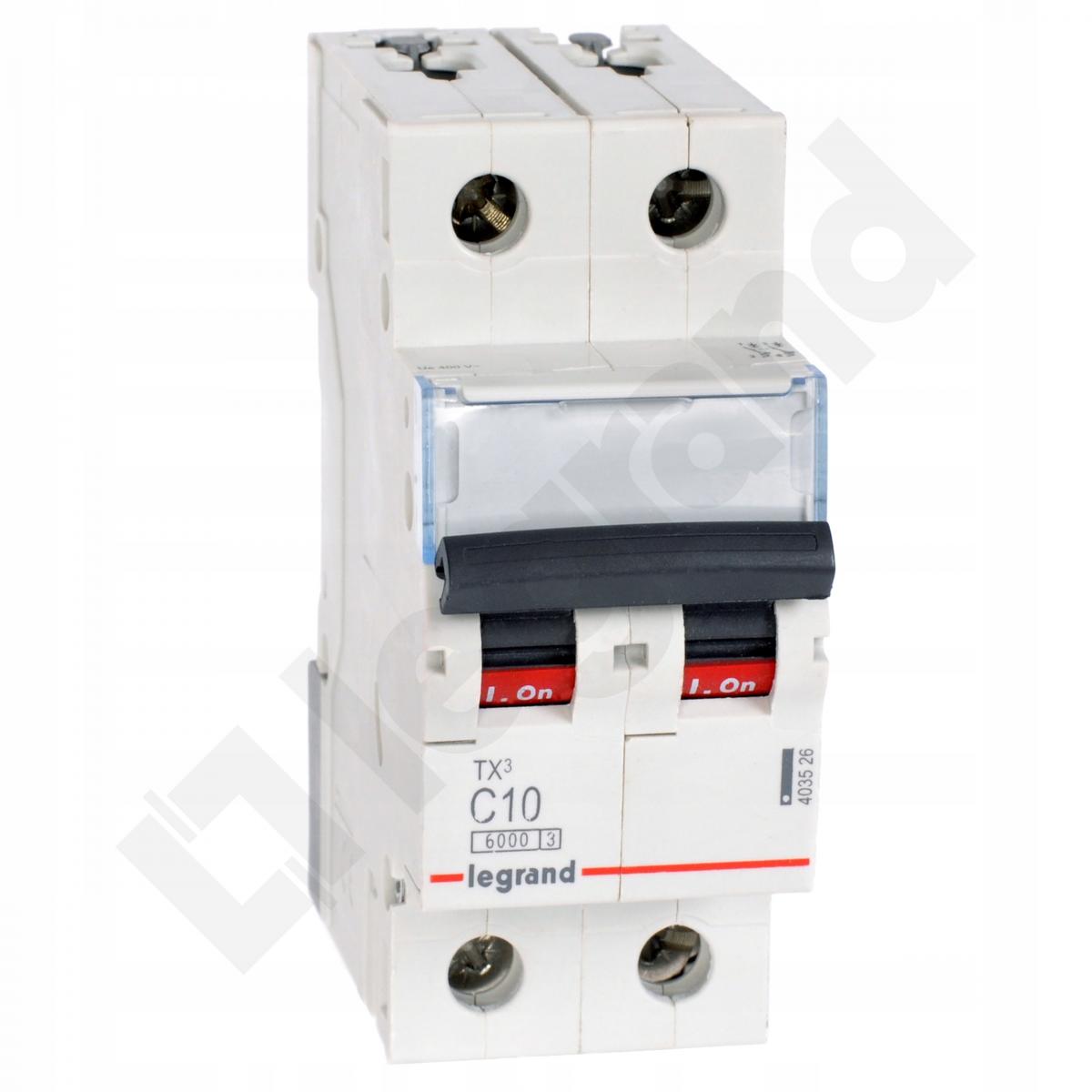 LEGRAND Wyłącznik nadprądowy S 302 2P C 10A 6000A TX3