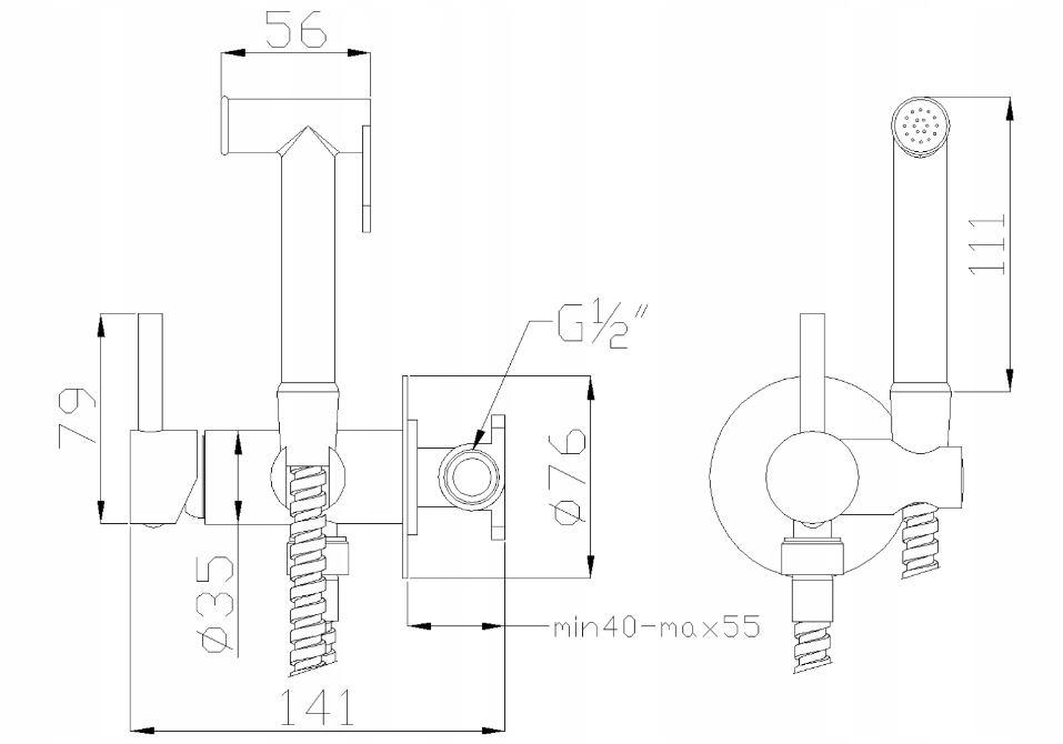 INVENA BATERIA BIDETOWA PODTYNK OKRĄGŁA, CHROM
