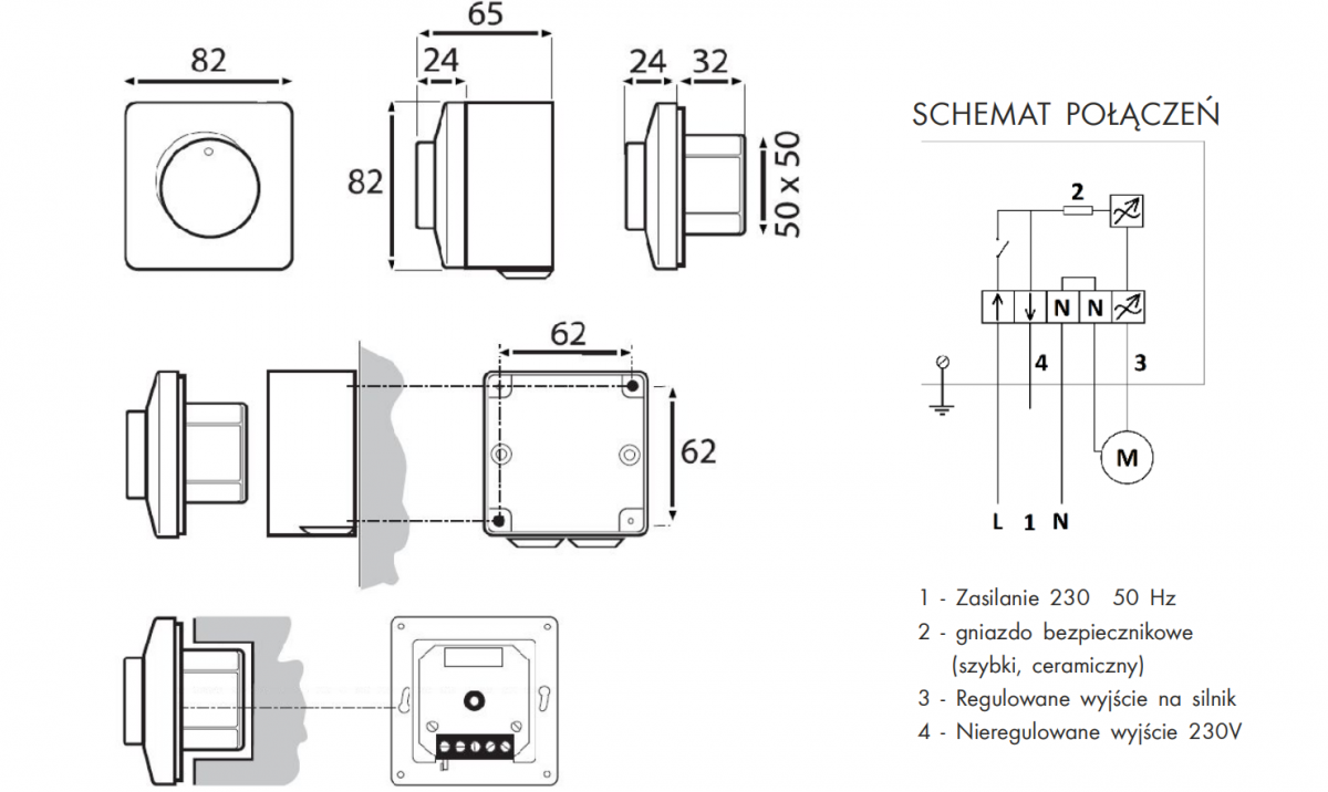 BREVE Regulator elektroniczny AREB 2,5A obrotów wentylatora