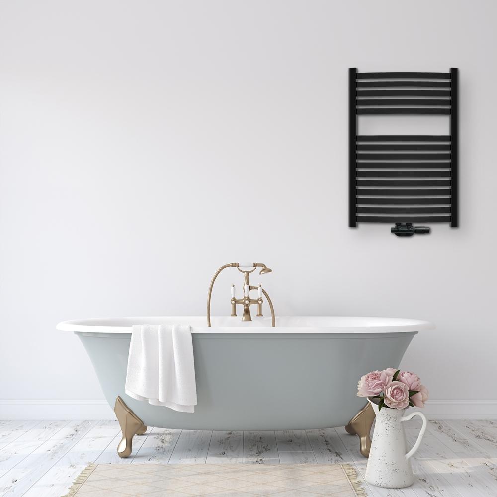 INVENA GRZEJNIK ŁAZ. 540X800 + KPL. OSIOWY + MASKOWNICA POJ. - CZARNY