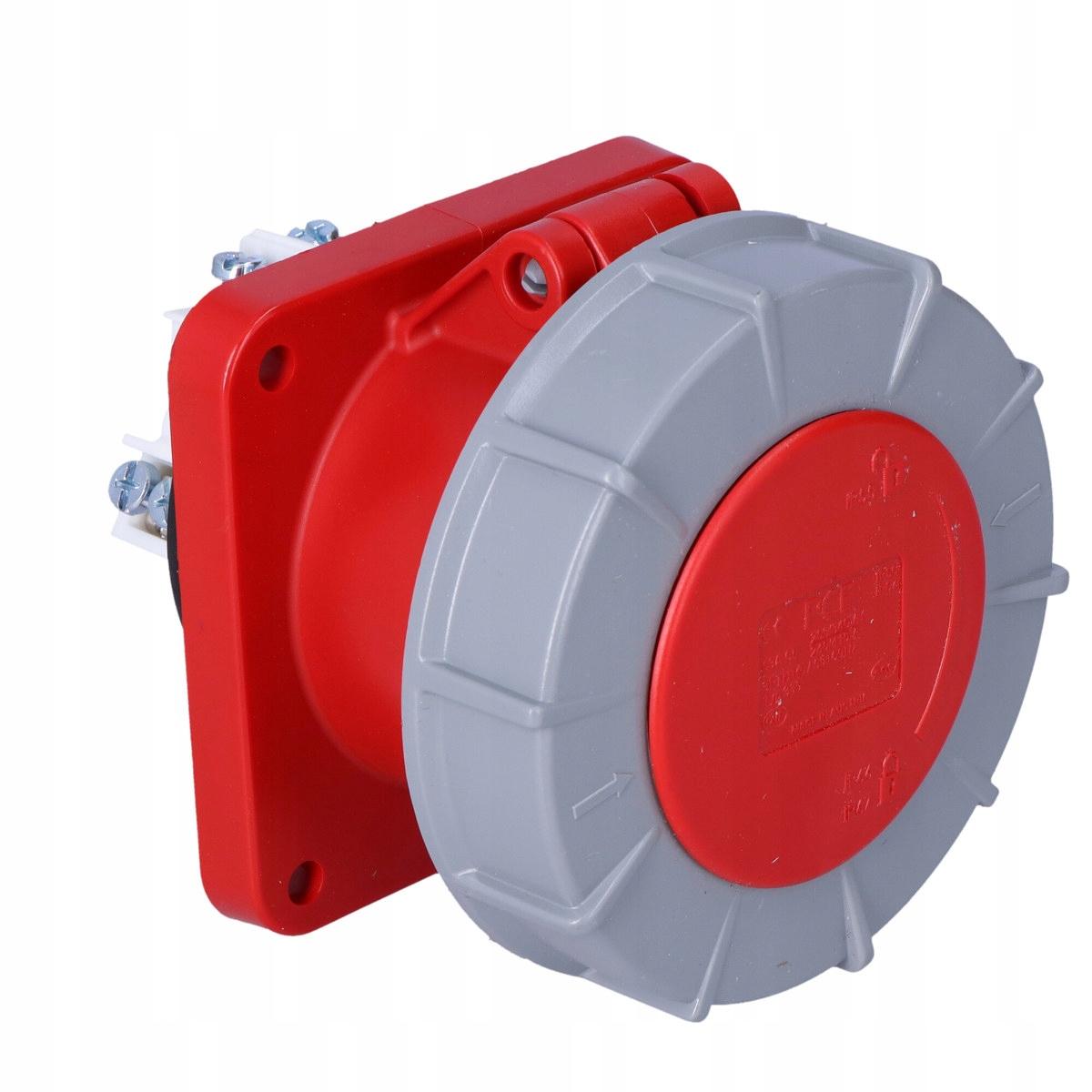 PCE Gniazdo tablicowe proste POWER TWIST 63A 3P+Z+N 400V 100x100mm IP67