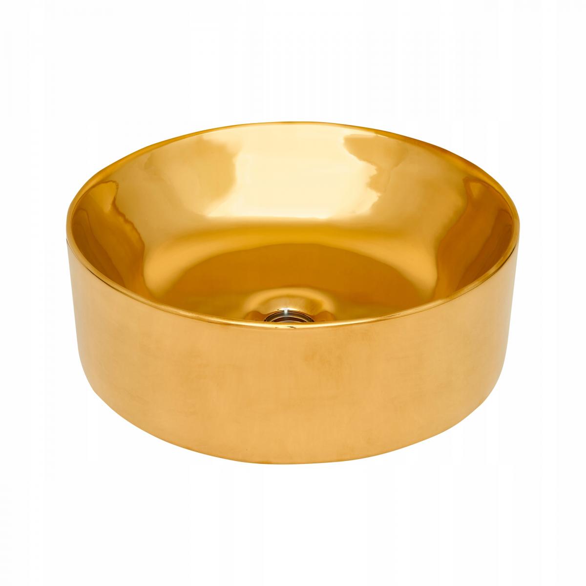 INVENA UMYWALKA NABLATOWA KOS INVENA TREND 42 CM, OKRĄGŁA ZŁOTA