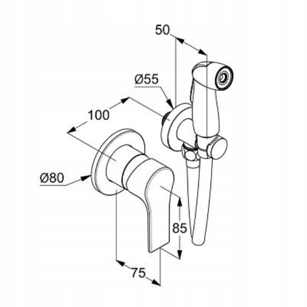 Zestaw prysznicowy do bidetu KLUDI ZENTA SL chrom