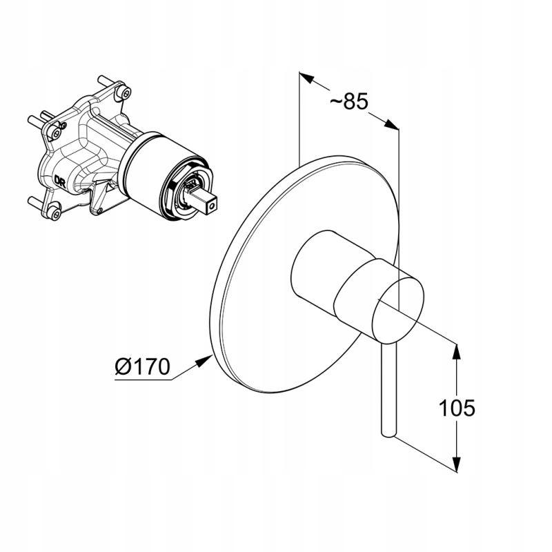 Bateria natryskowa podtynkowa KLUDI BOZZ do FLEXX.BOXX 88 011 chrom