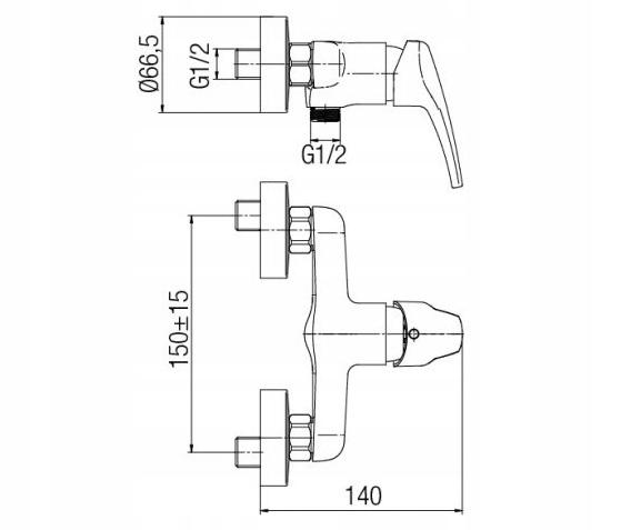 ECO Bateria natryskowa ścienna