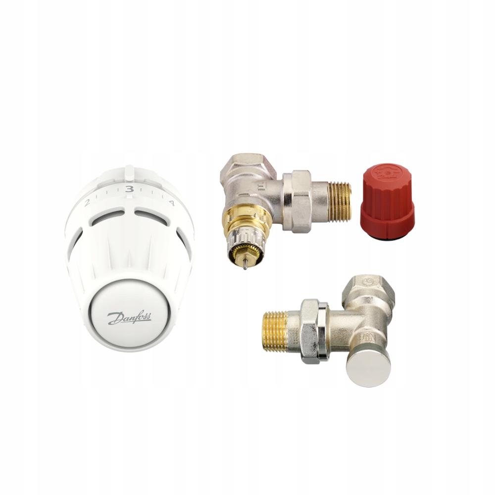 DANFOSS Zestaw termostatyczny KĄTOWY 1/2 CALA z głowicą REGUS RAN-N 48h