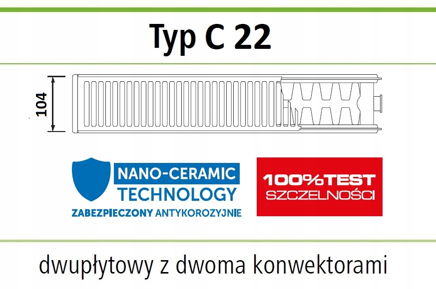 Grzejnik stalowy IDMAR C 22 900x3000 boczny