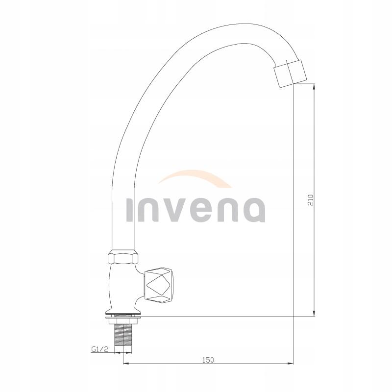 INVENA KRAN CZERPALNY STOJĄCY MODENA WYL.150