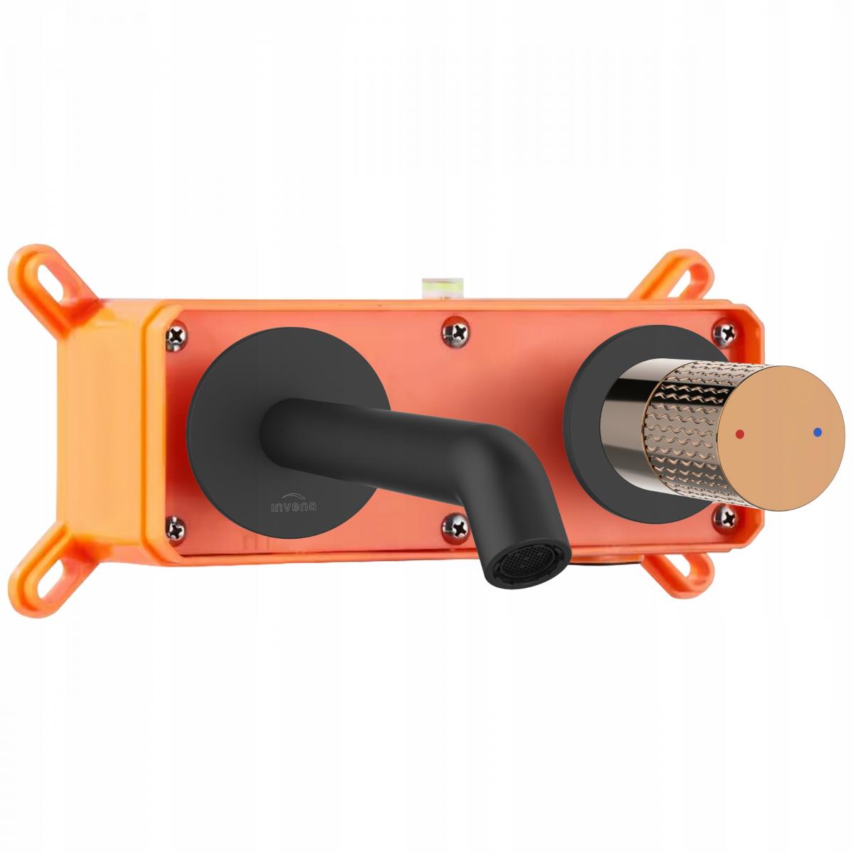 INVENA BATERIA UMYWALKOWA PODTYNK MOONLIGHT INVENA TREND CZARNY/ROSE GOLD