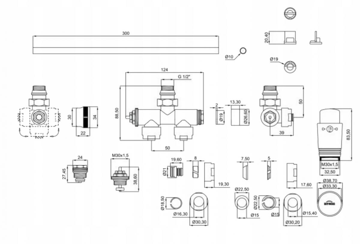 Zestaw INVENA jednootworowy DUOPLEX Antracyt 48h