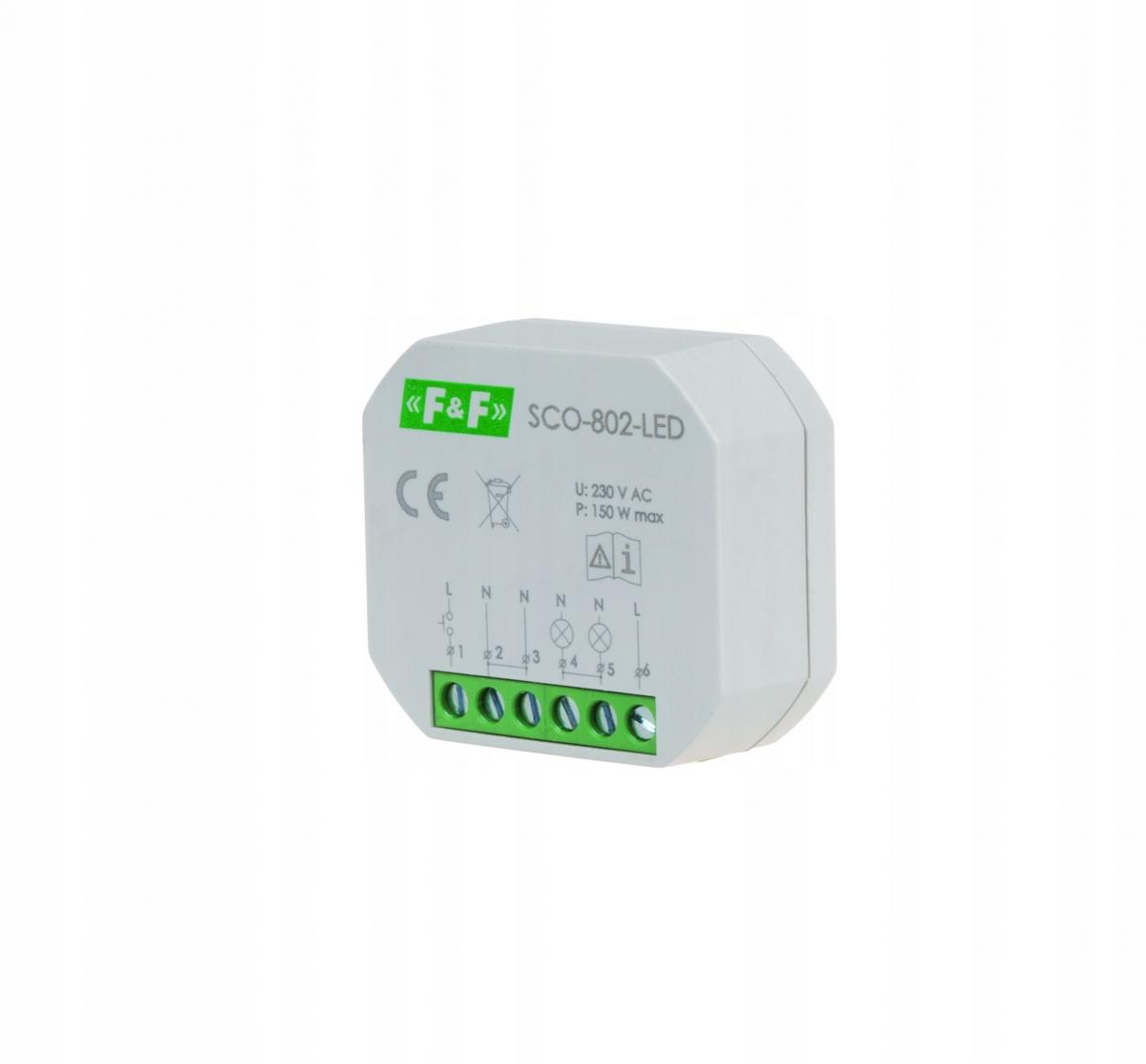 Ściemniacz oświetlenia SCO-802-LED do źródeł światła LED, z pamięcią ustawi