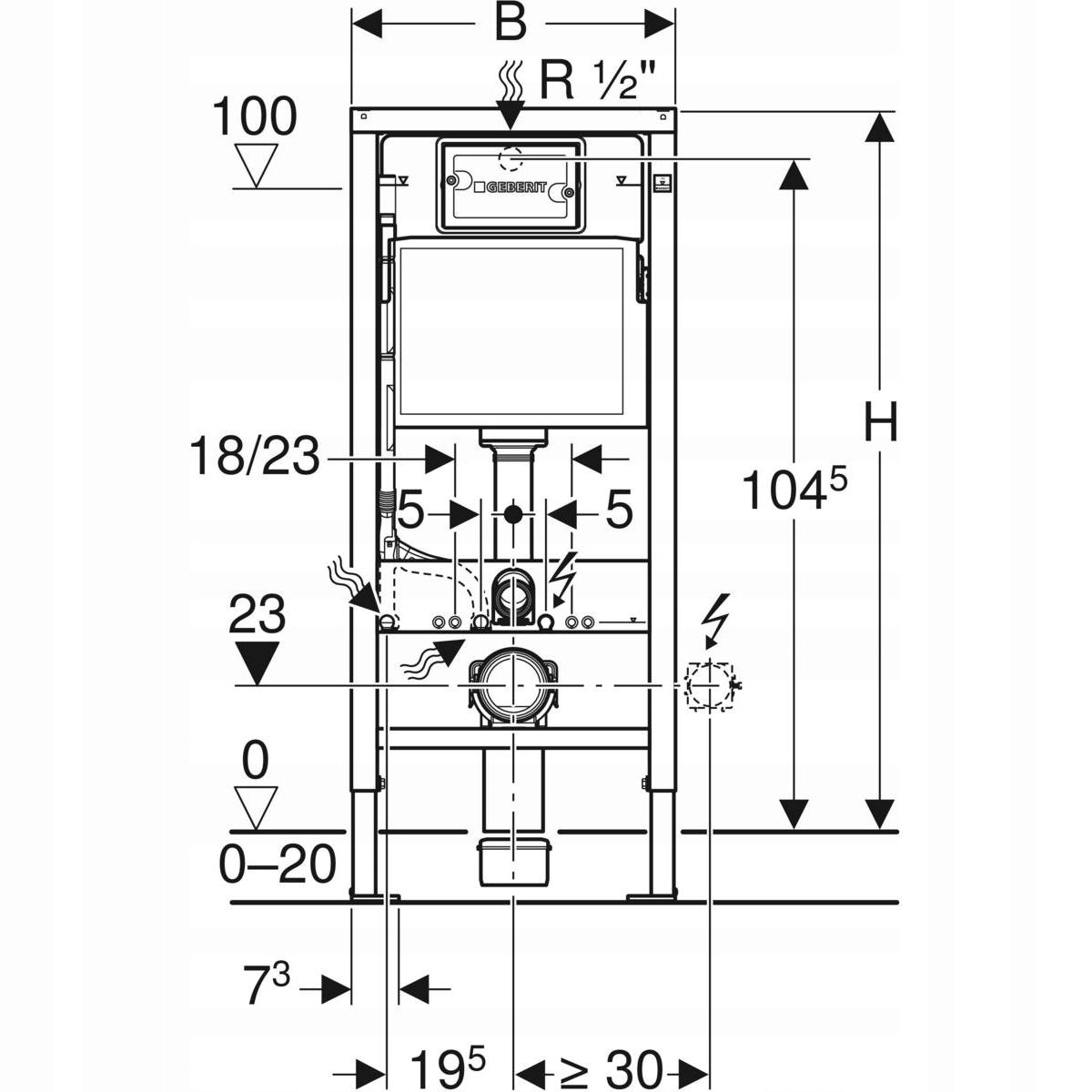 Stelaż WC GEBERIT Smyle Square Duofix Basic w komplecie z miską Smyle