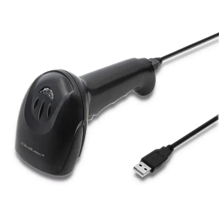 QOLTEC Laserowy czytnik kodów kreskowych 1D, CCD, USB, Czarny, 50866