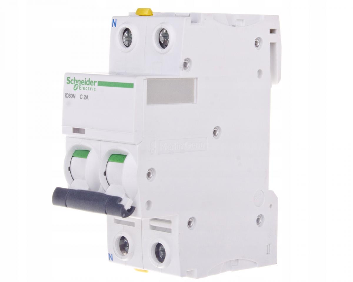 SCHNEIDER ELECTRIC Wyłącznik nadprądowy iC60N-C2-1N C 2A 1N-biegunowy