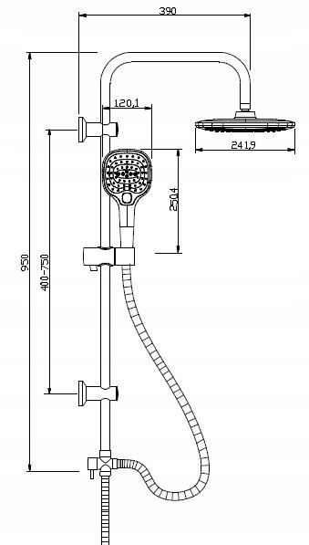 INVENA DESZCZOWNIA ROTONDA BIAŁA, KWADRATOWA