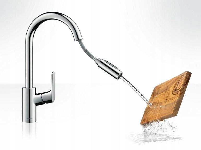 Bateria kuchenna Hansgrohe Focus jednouchwytowa z wyciąganą wylewką 3181500