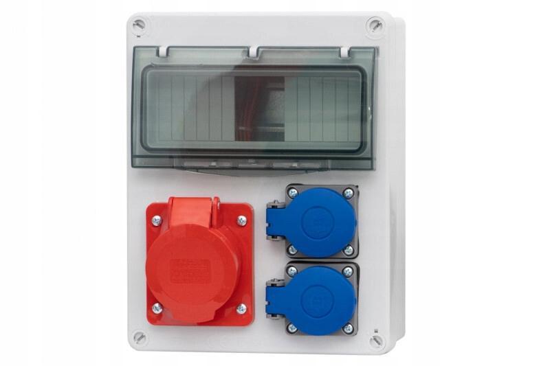 Rozdzielnica R-240 8M - gniazda 32A 5p, 2x230V + zabezpieczenia (3P C32A, 1