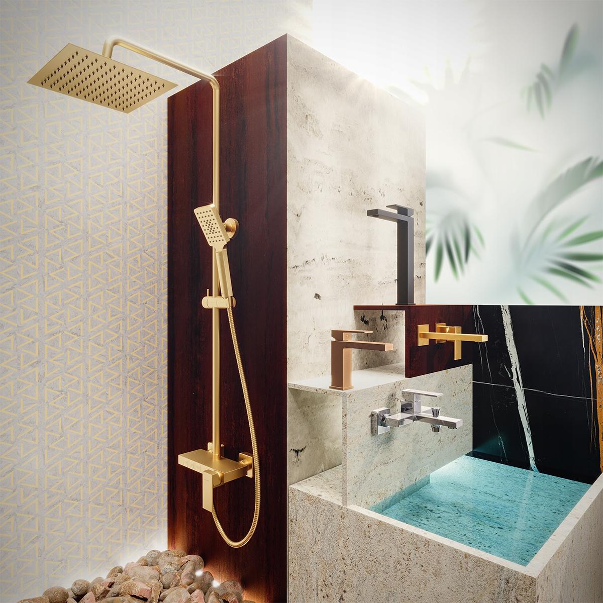 VALVEX Bateria wannowa ARS BRUSHED GOLD bez akcesoriów