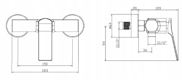 INVENA BATERIA UMYWALKOWA NERI INVENA TREND CZARNA