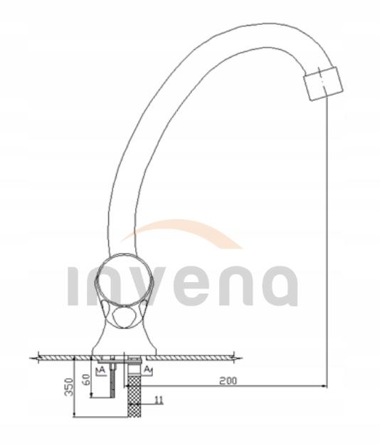 INVENA BATERIA STOJĄCA MODENA,WYL.200,PODŁ.3/8