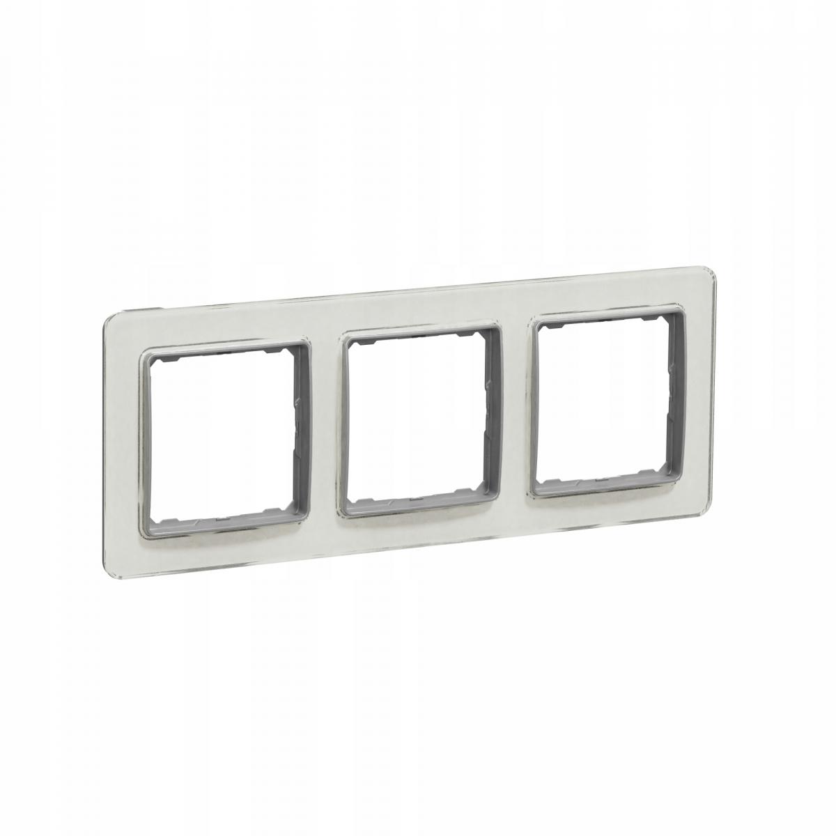 SCHNEIDER ELECTRIC Ramka 3-krotna, imitacja szkło bialy SEDNA ELEMENTS
