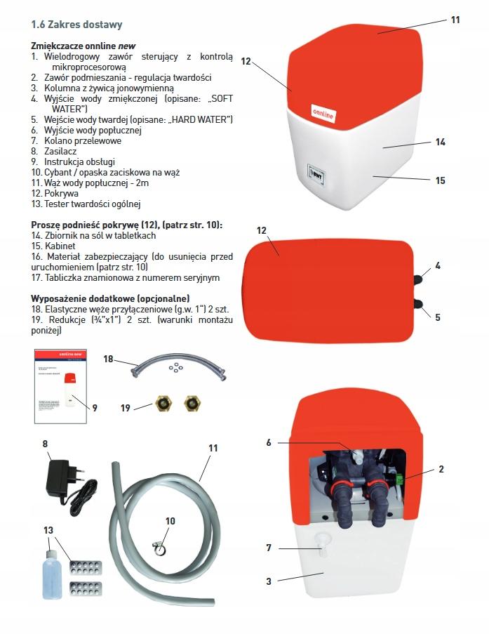 Zmiękczacz kompaktowy ONNLINE 20 do wody sterowany elektronicznie 48h