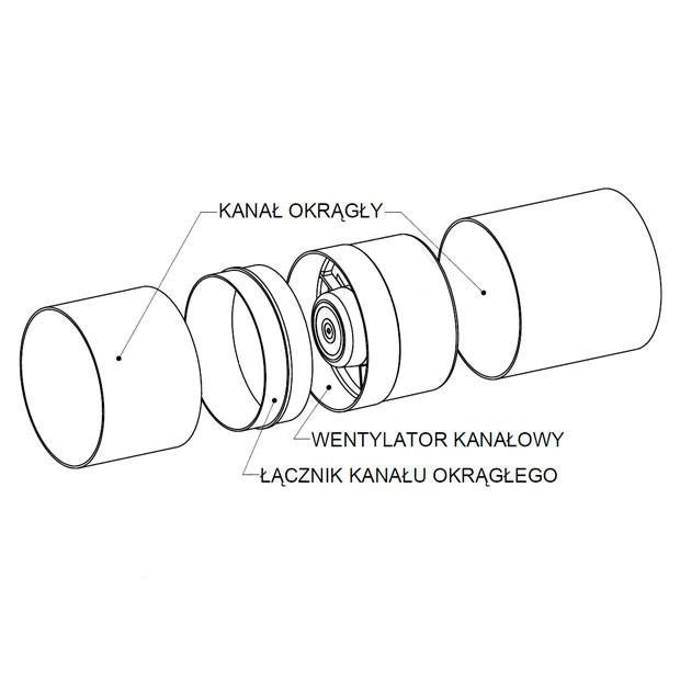 AWENTA Wentylator kanałowyWKA100 - kostka