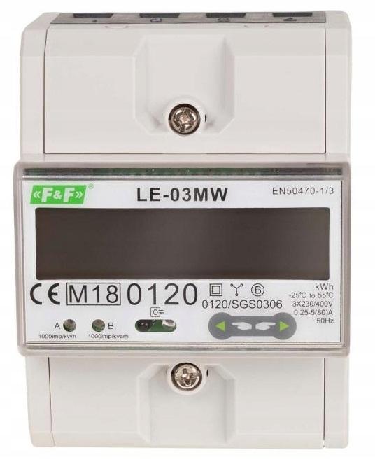 Dwutaryfowy licznik energii elektrycznej, 3-fazowy, 2-kierunkowy z modbus r