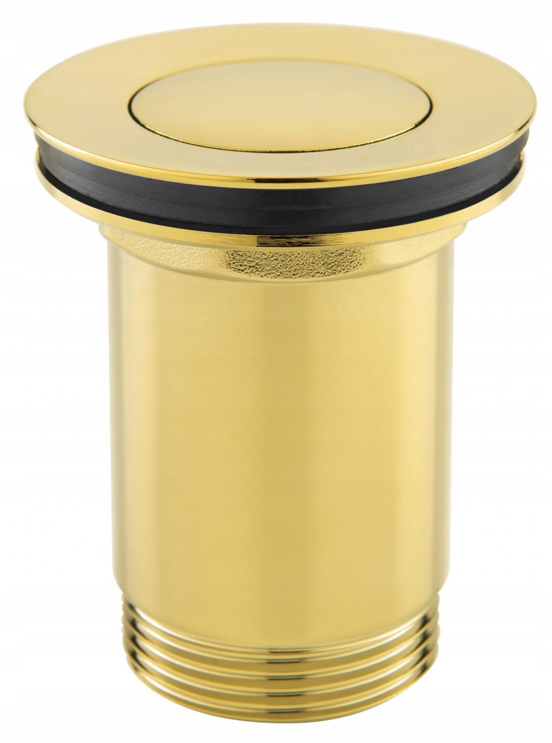 Zawór spustowy z przelewem, click-clack, 5/4, złoty