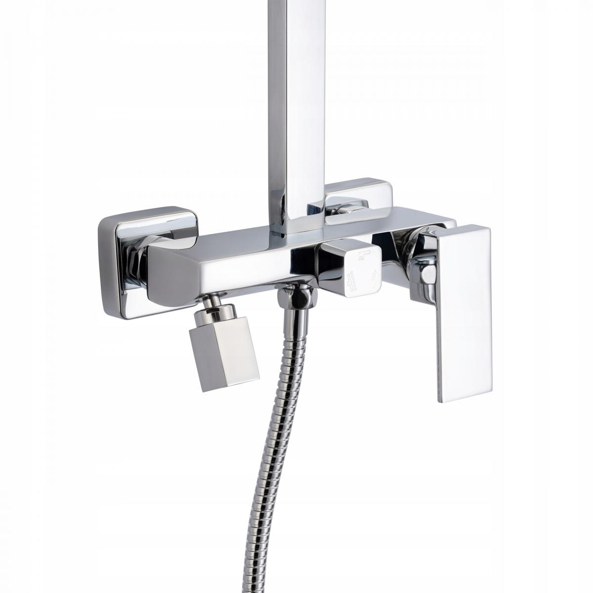 INVENA DESZCZOWNIA Z BATERIĄ NATRYSKOWĄ PAROS INVENA TREND CHROM