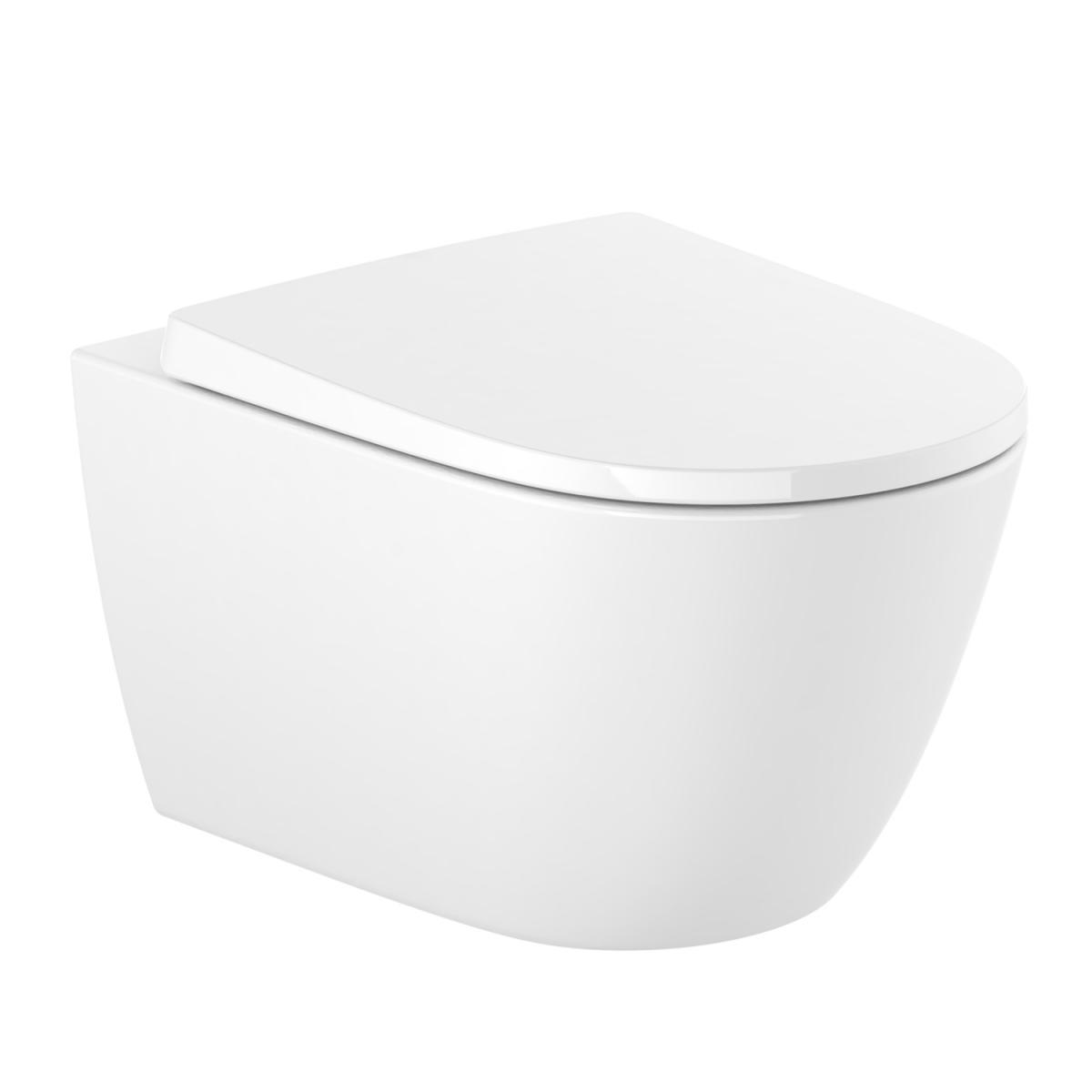 Miska wisząca ONA 53x36cm Rimless + Deska wolnoopadająca Duroplast Biały