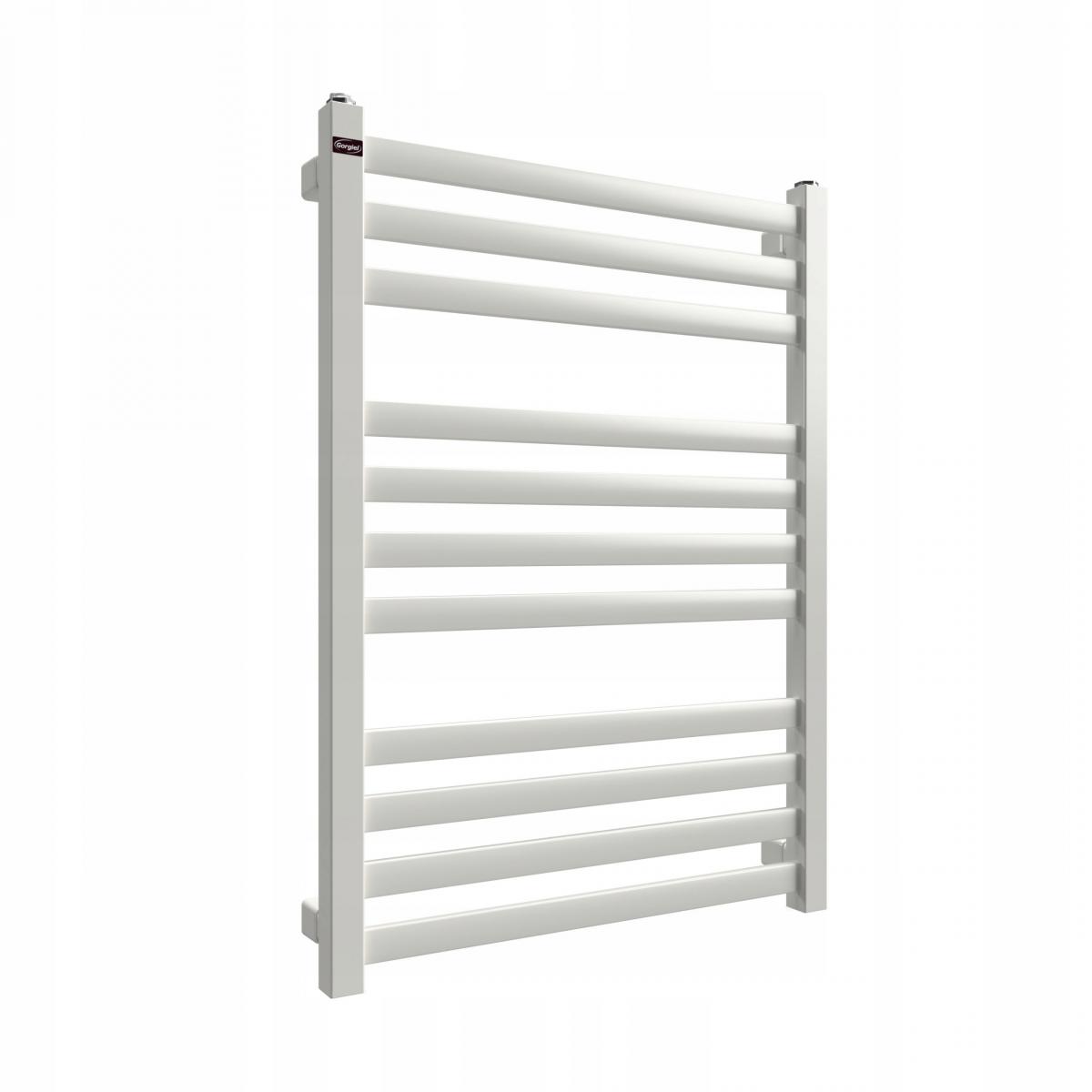 Grzejnik łazienkowy pionowy Amur A-19 75/53 313 W 730x530x75 01 biały dolny