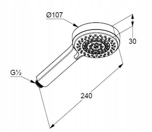 Rączka natrysku 3-strumieniowa (Body/Hair/Skin) KLUDI DIVE sDive chrom