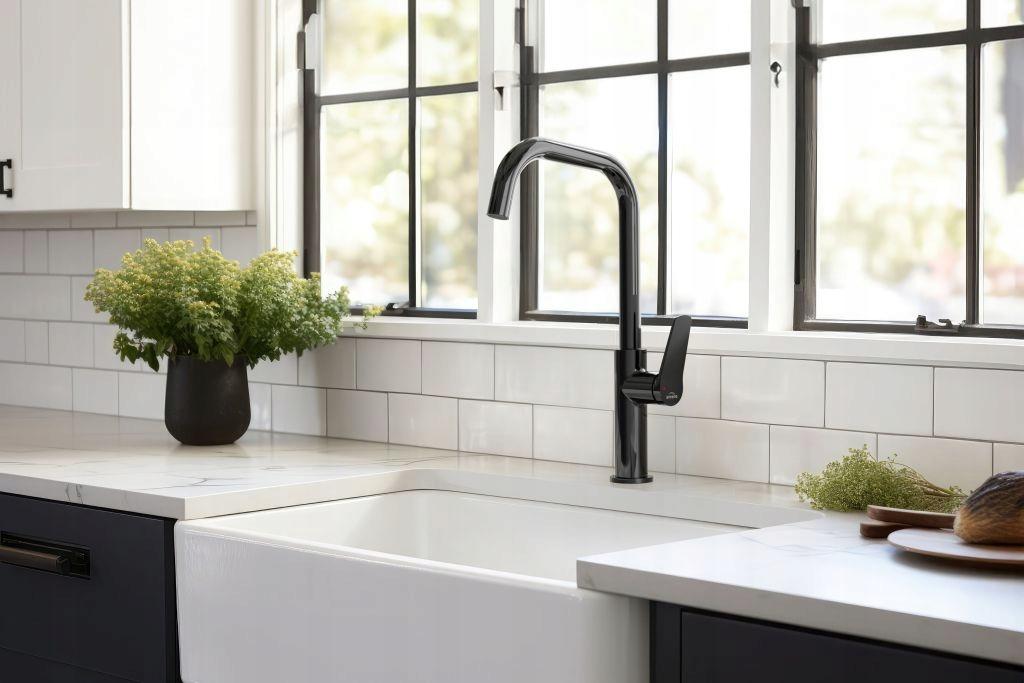 INVENA BATERIA ZLEWOZMYWAKOWA ALONIA INVENA TREND, CZARNY POŁYSK