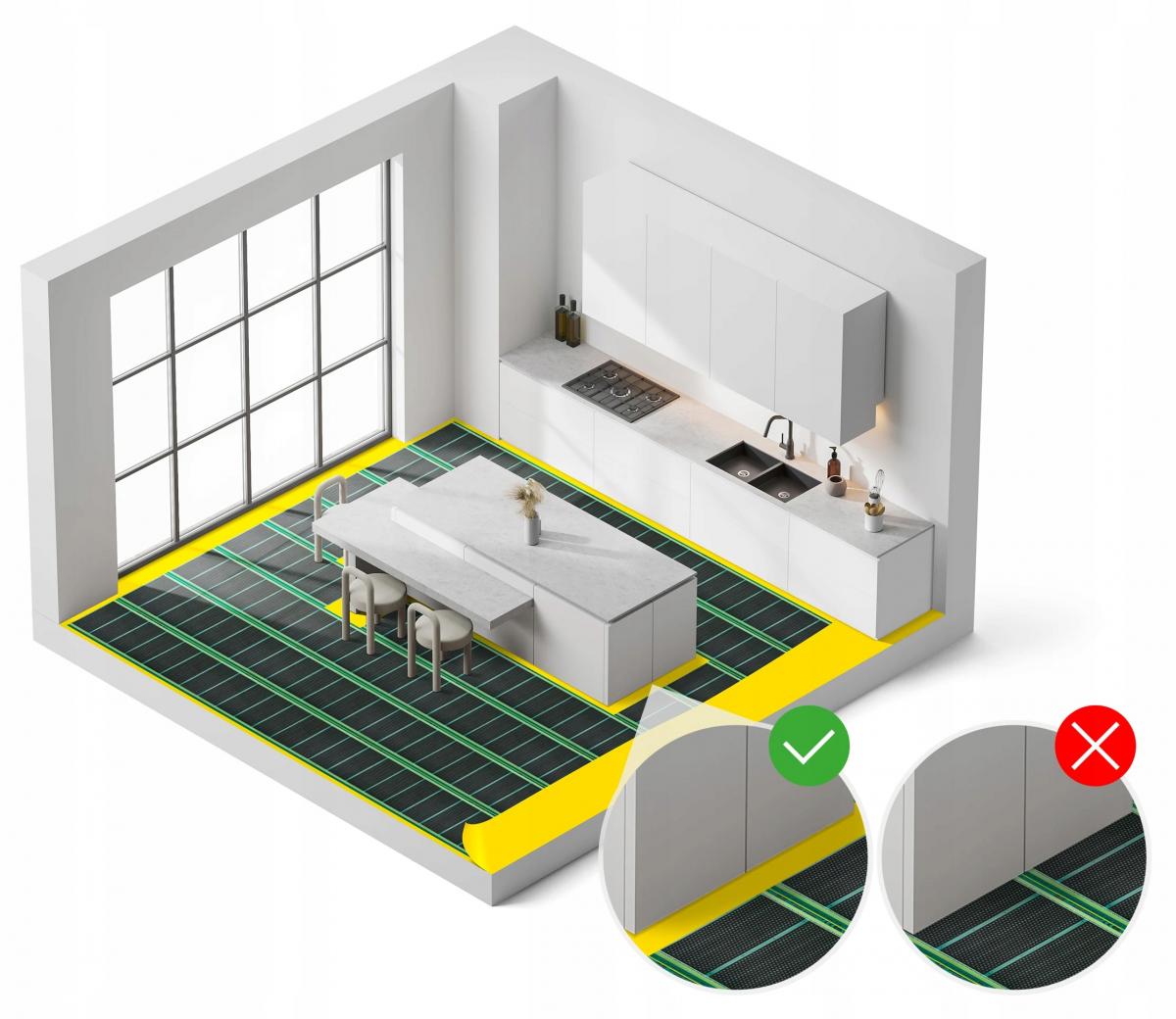 Zestaw folii grzewczej HD-G 80 W/m2 szer 50 cm bez termost konektor BX 4m2