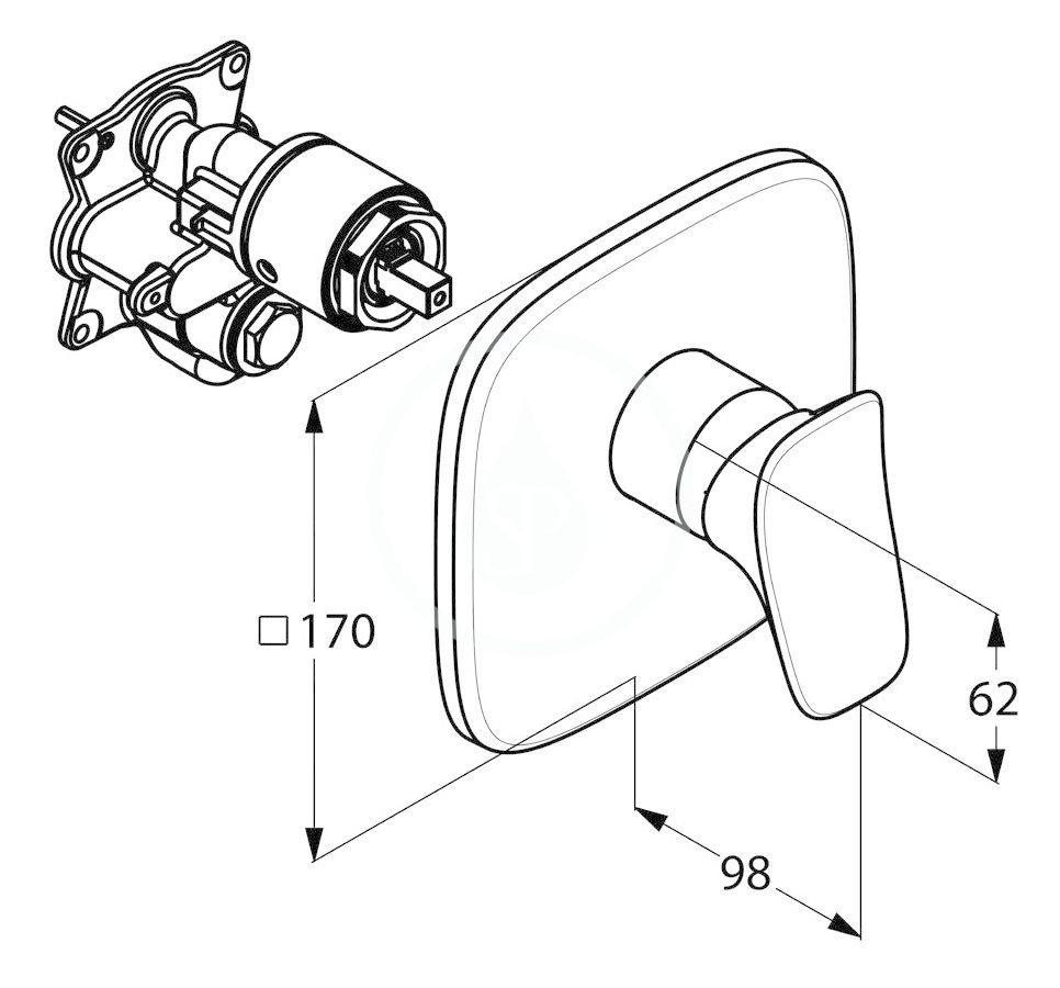 Bateria natryskowa podtynkowa KLUDI AMBIENTA do FLEXX.BOXX 88 011 chrom