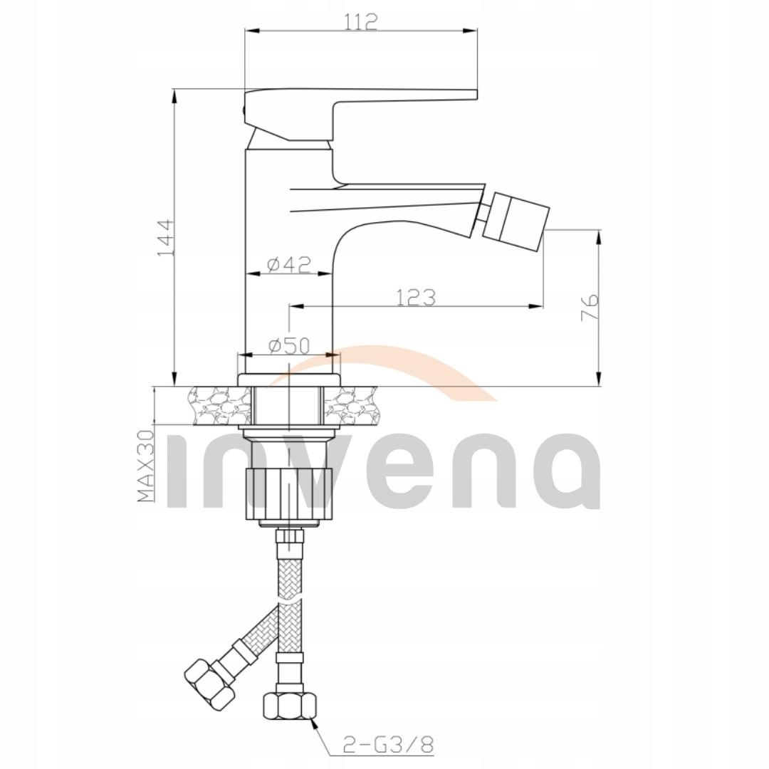 INVENA BATERIA BIDETOWA FIRA INVENA TREND CZARNA
