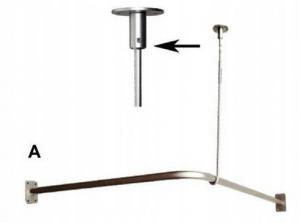 EKOTECH Drążek zasłony prysznicowej 90x90 cm 48h