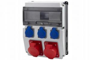 Rozdzielnica CAJA 12M BICOLOR - gniazda 16A 5p, 32A 5p, 3x230V, 12 modułów,