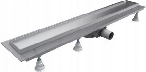 Odpływ liniowy Base-Low Standard Plus 60x8 prostokąt z mask do zab płytkami