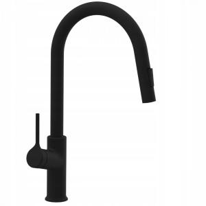 INVENA BATERIA ZLEW FARSALA Z WYCIĄGANĄ 2F WYLEWKĄ TYPU U CZARNA TREND