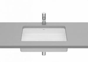 Umywalka podblatowa INSPIRA SQUARE 50x39cm, b/otw., b/przel. Biały ROCA