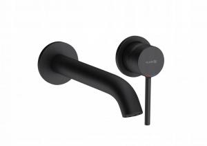 Bateria umywalkowa ścienna KLUDI BOZZ 1-uchwytowa 2-otworowa czarna mat