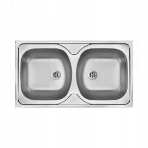 DEANTE Zlewozmywak stalowy TANGO 2-komorowy nakładany DEKOR ZM5_3200 48h