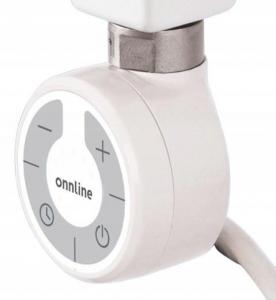 Grzałka grzejnikowa Onnline MOA 300W biała RAL 9016 kabel spir z wtyczką